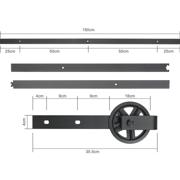 1.5m Sliding Barn Door Hardware Kit