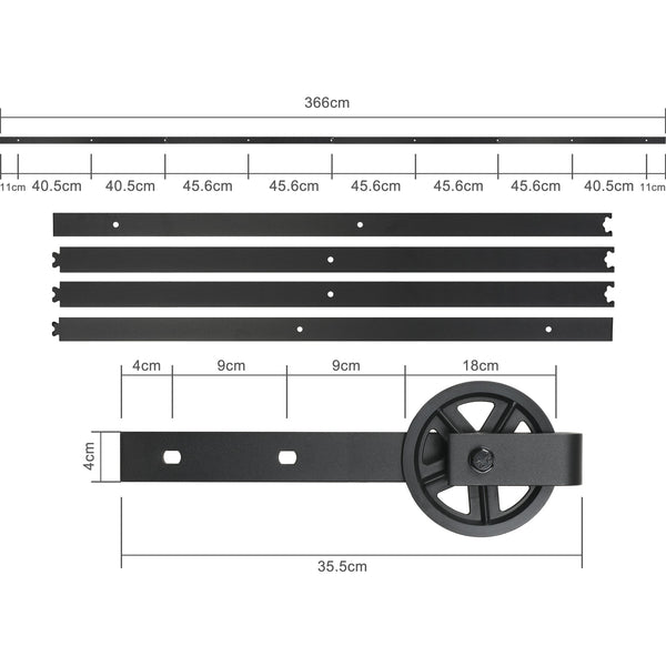 3.6m Sliding Barn Door Hardware Kit