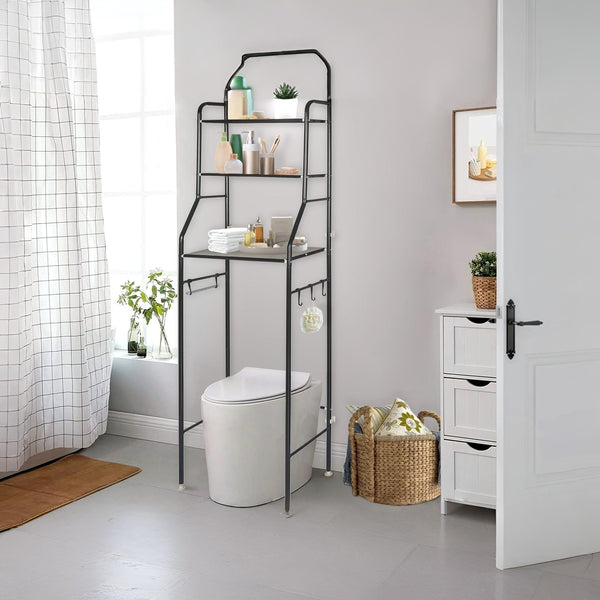 Bathroom Toilet Storage Shelf - Black