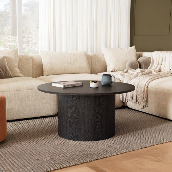 Adley Round Coffee Table 90cm - Black