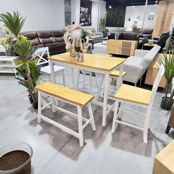 Avon Bar Bench Seat - Oak + White