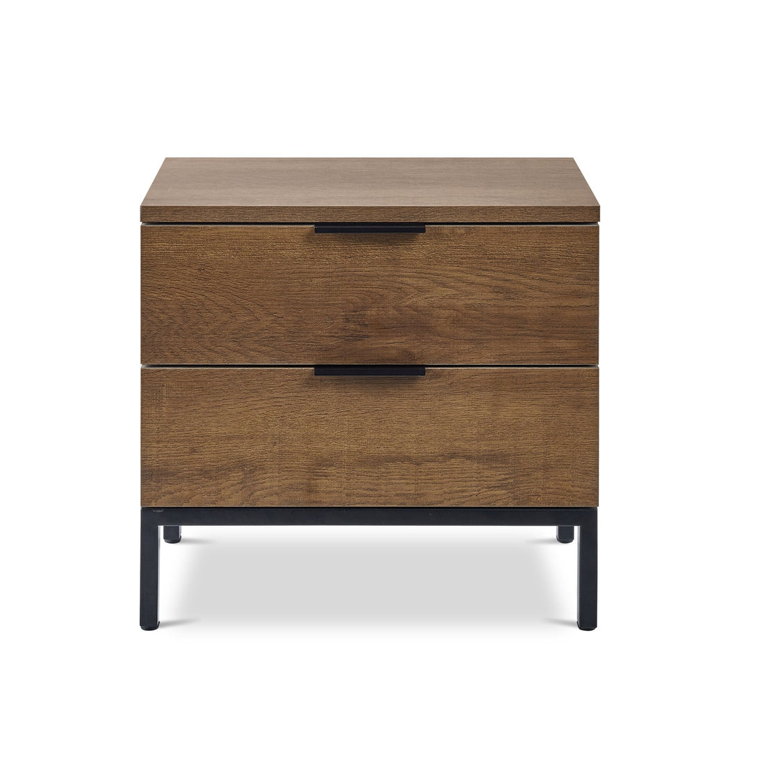 Ocala Wooden Bedside Table - Walnut