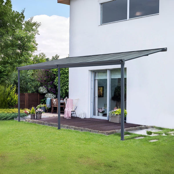 Toughout Patio Canopy Roof 4.96m x 3m - Charcoal Grey