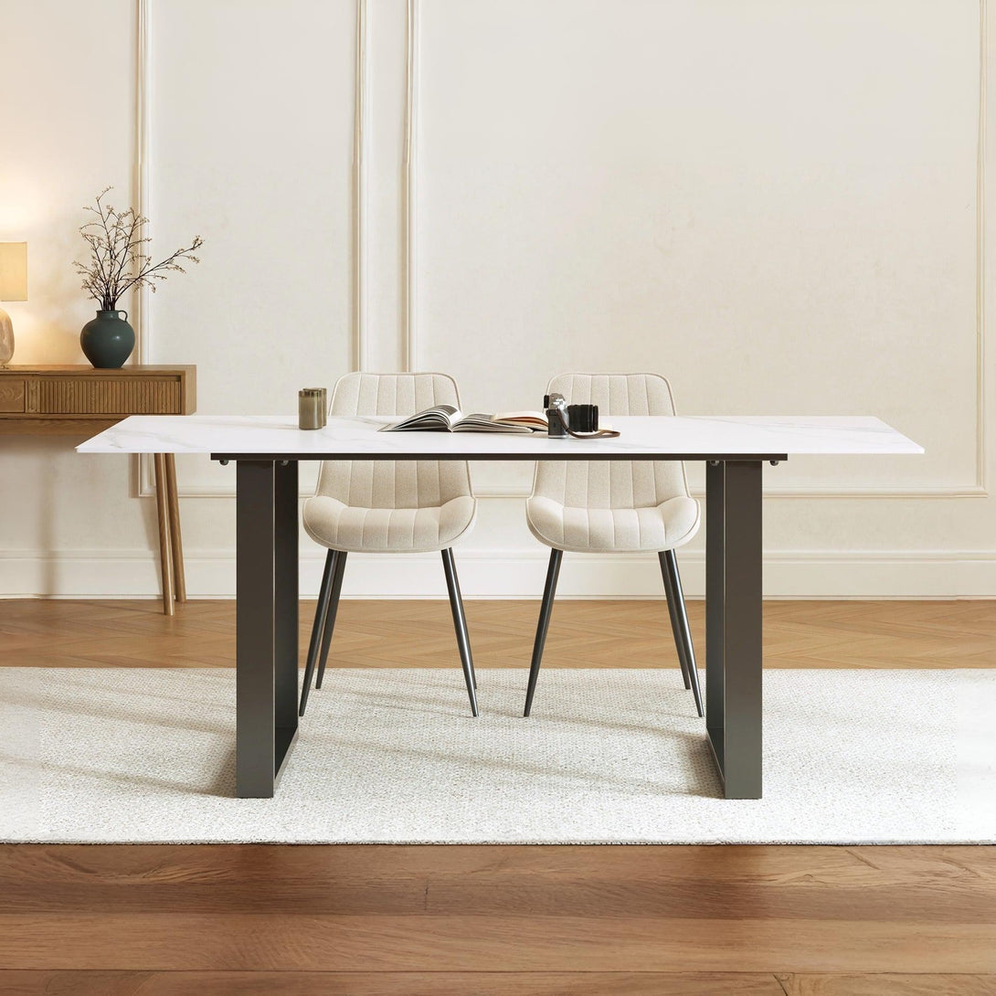 Bridger Matt Ceramic Dining Table 160 x 90cm - White