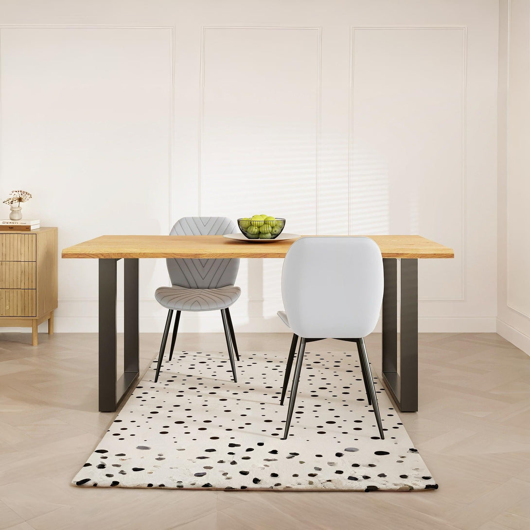 Bryce Dining Table 180 x 90cm - Oak + Black