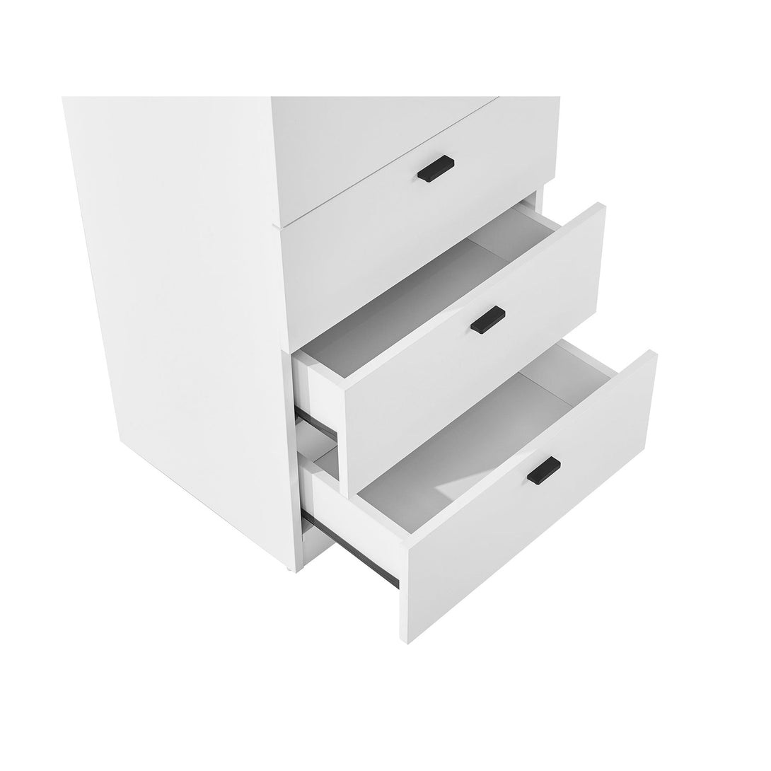Hekla Tallboy 5 Drawer Chest Dresser - White