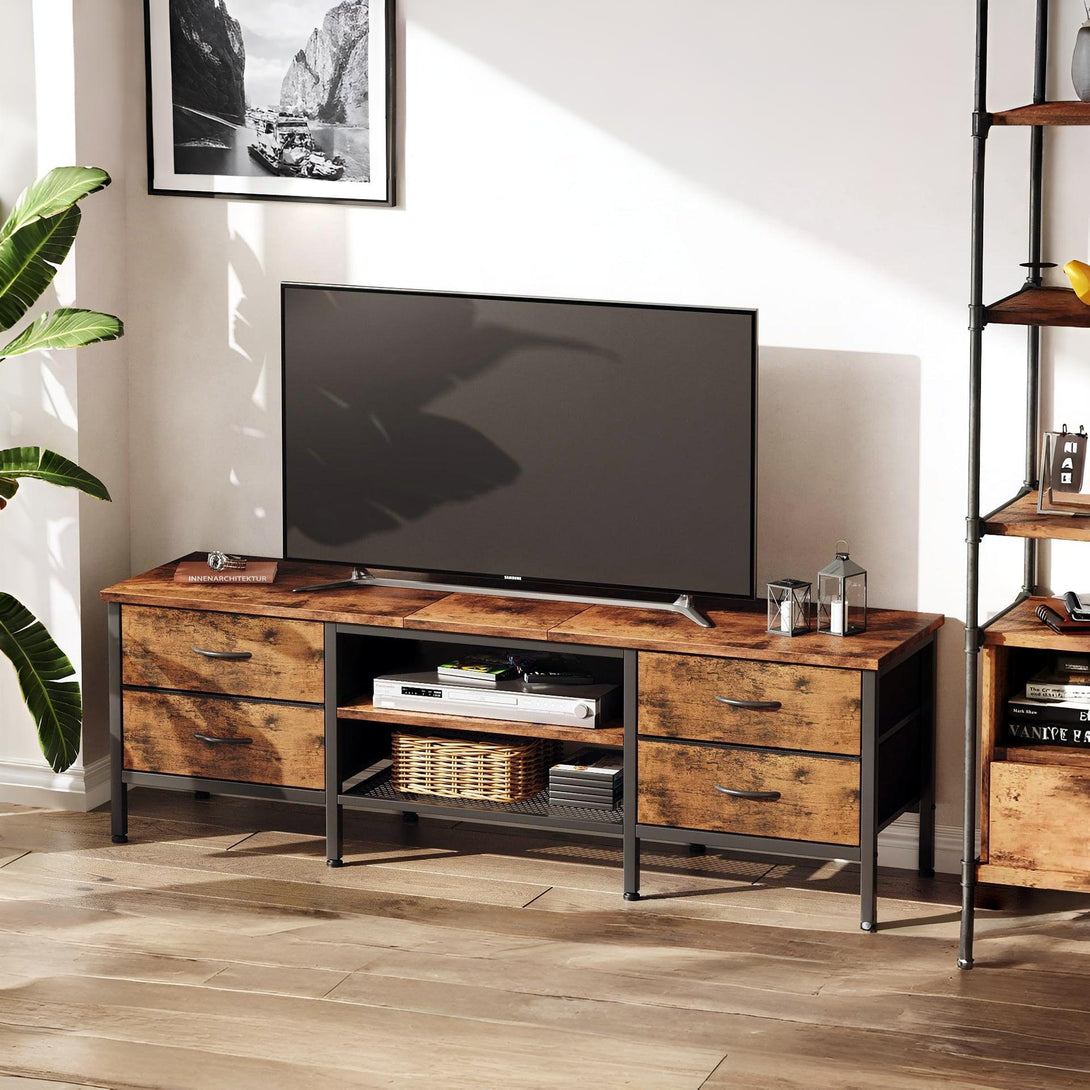Cavalla 1.6m Entertainment Unit with Drawers - Rustic Brown