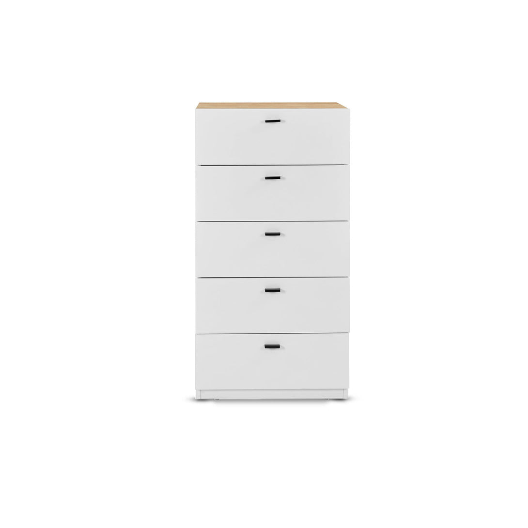 Hekla Tallboy 5 Drawer Chest Dresser - White