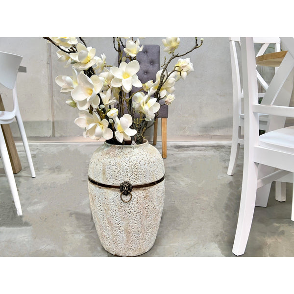 Elara Ceramic Vase Tall White - Small