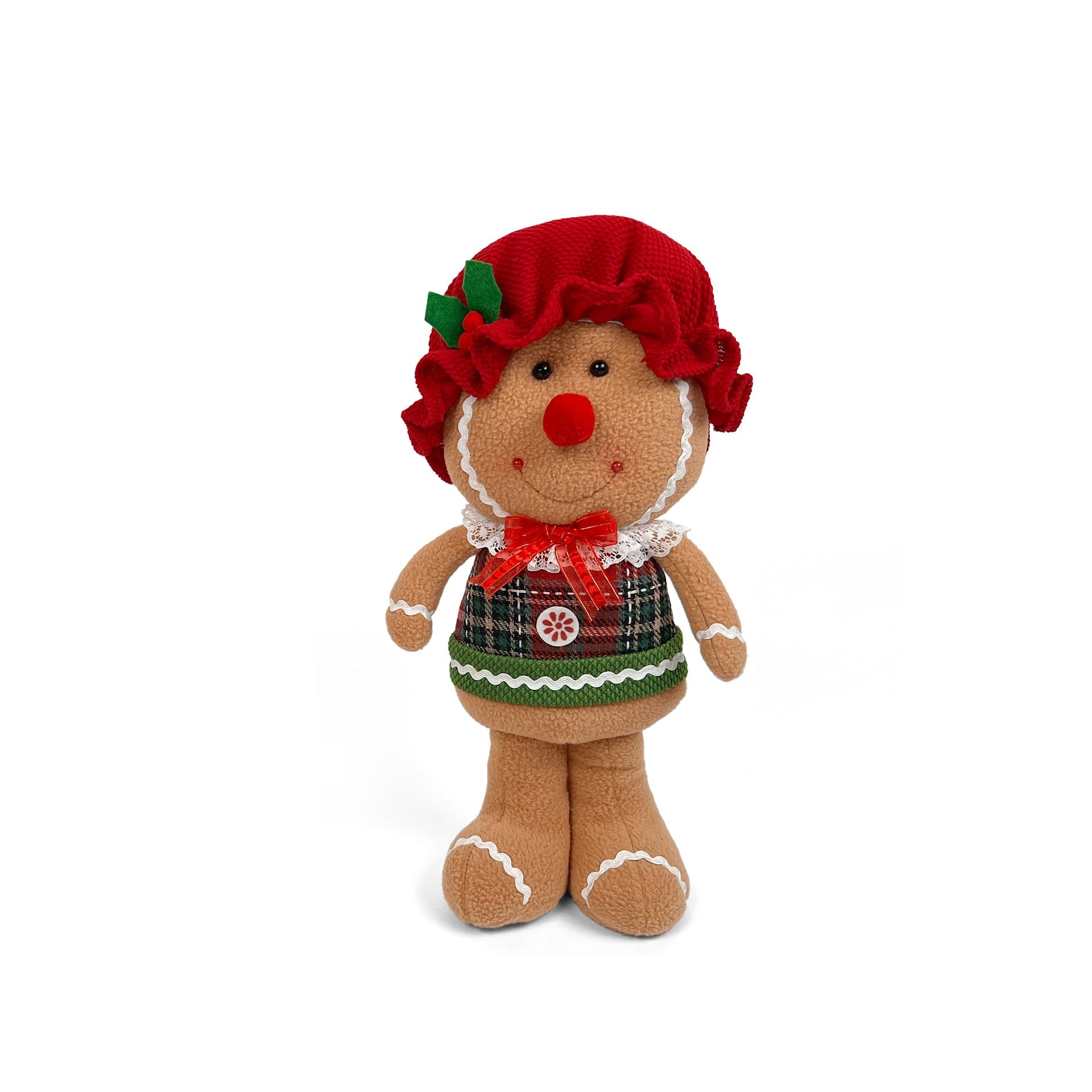 Charming 40cm Standing Gingerbread Girl Decoration – Treasurebox