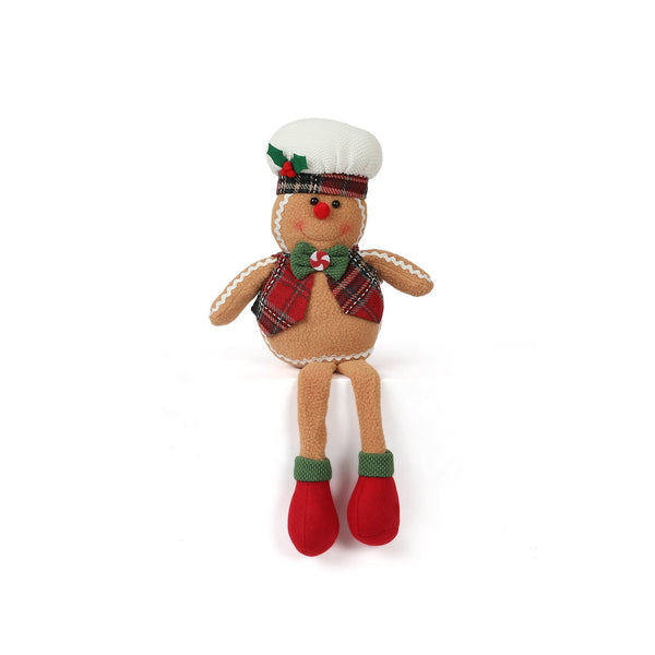 Christmas Decoration Long Leg Sitting Gingerbread Boy 45cm