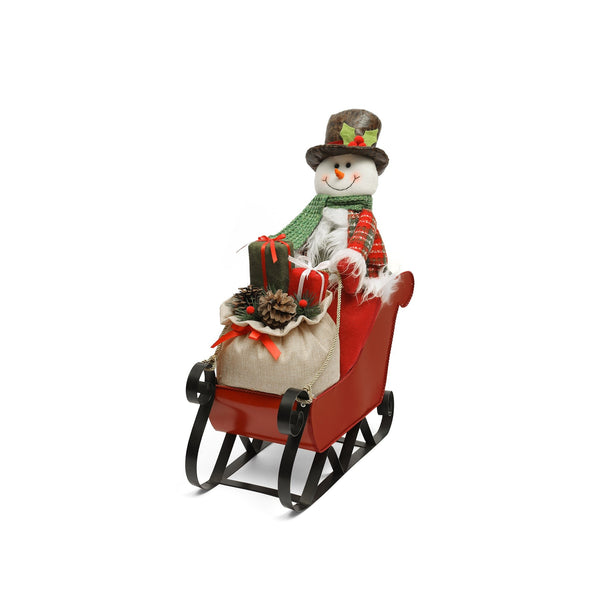 Christmas Decoration Snowman on Sleigh with Gifts XL