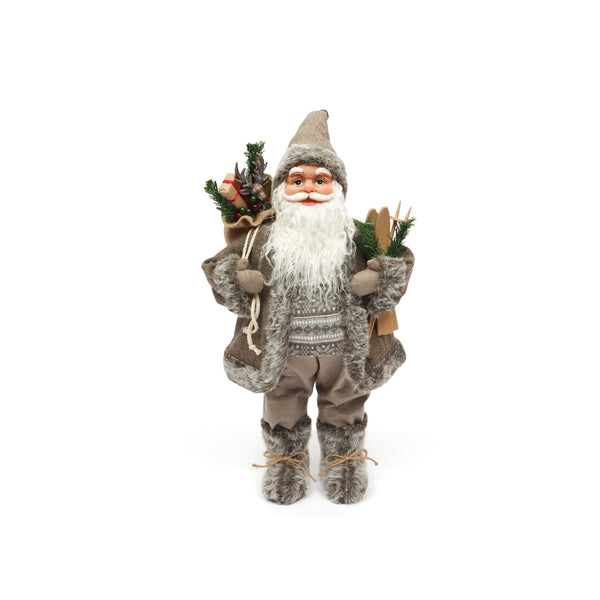 Christmas Decoration Standing Santa Grey 85cm