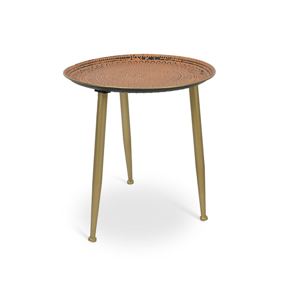 Side Table Round Metal with Details