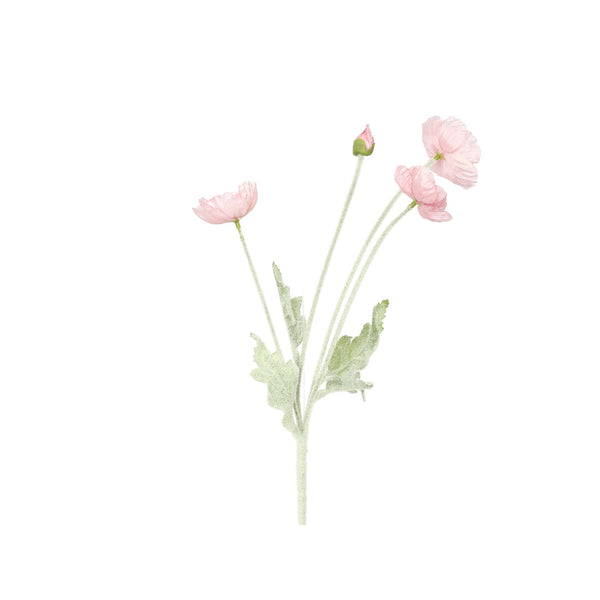 Poppy Spray Light Pink 60cm