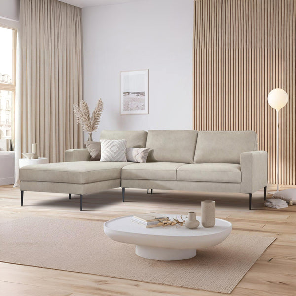 Toronto 3 Seater Sofa with Left Facing Chaise - Grey