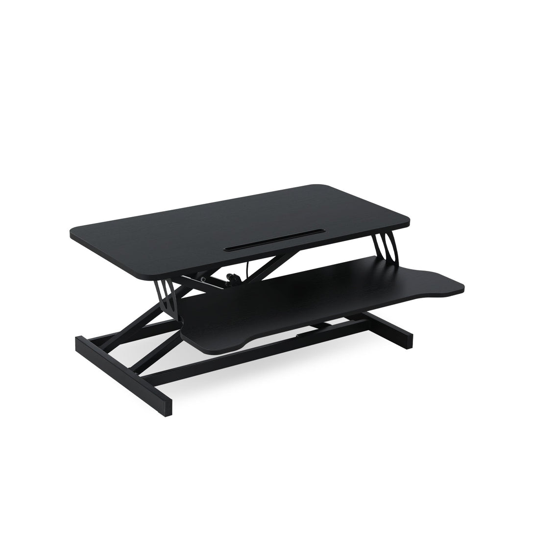 Sit-Stand Desk Converter with Keyboard Tray - Black