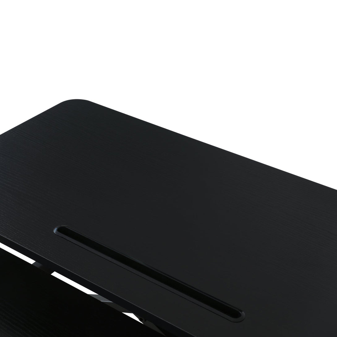 Sit-Stand Desk Converter with Keyboard Tray - Black