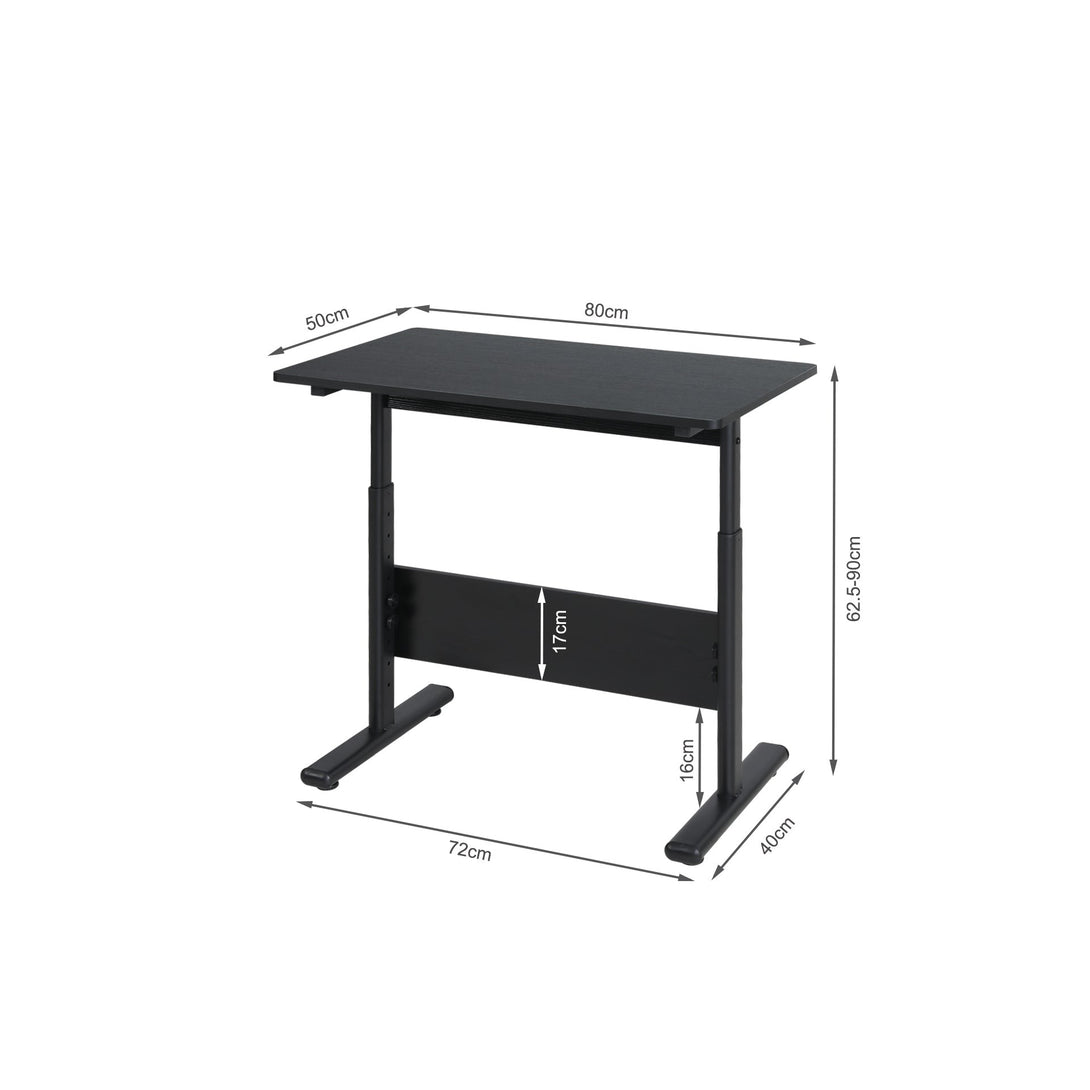 Hector 80cm Height-Adjustable Computer Desk - Black