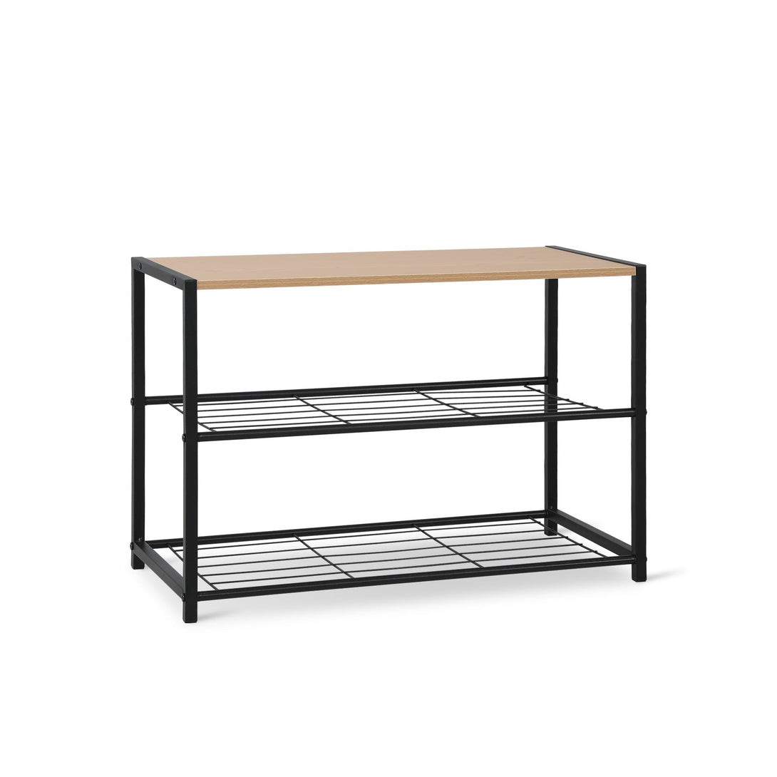 Milton 3 Tier Storage Shelf - Maple + Black