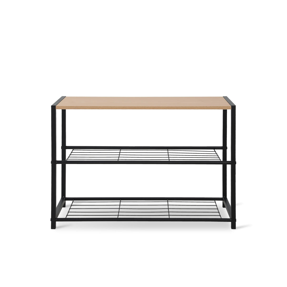 Milton 3 Tier Storage Shelf - Maple + Black