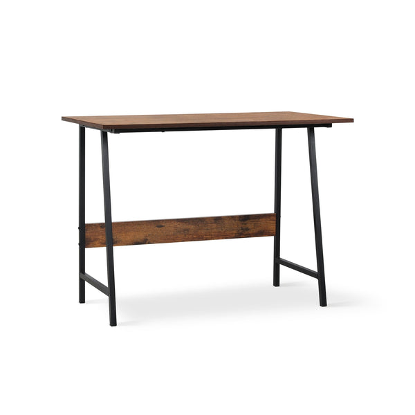 Daniel 100cm Computer Desk - Rustic Brown + Black
