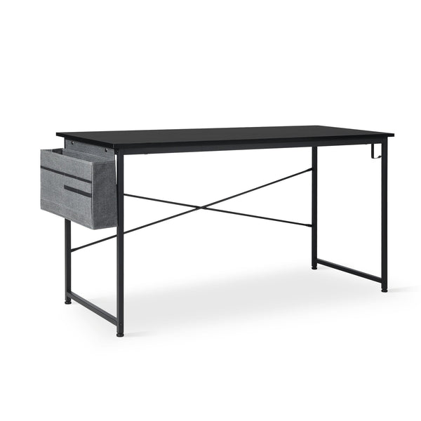 Cesar 140cm Computer Desk with Storage Bag - Black