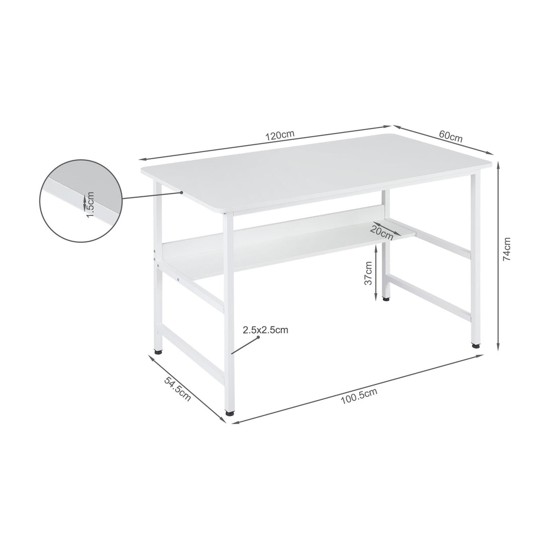 Carter 120cm Computer Desk - White