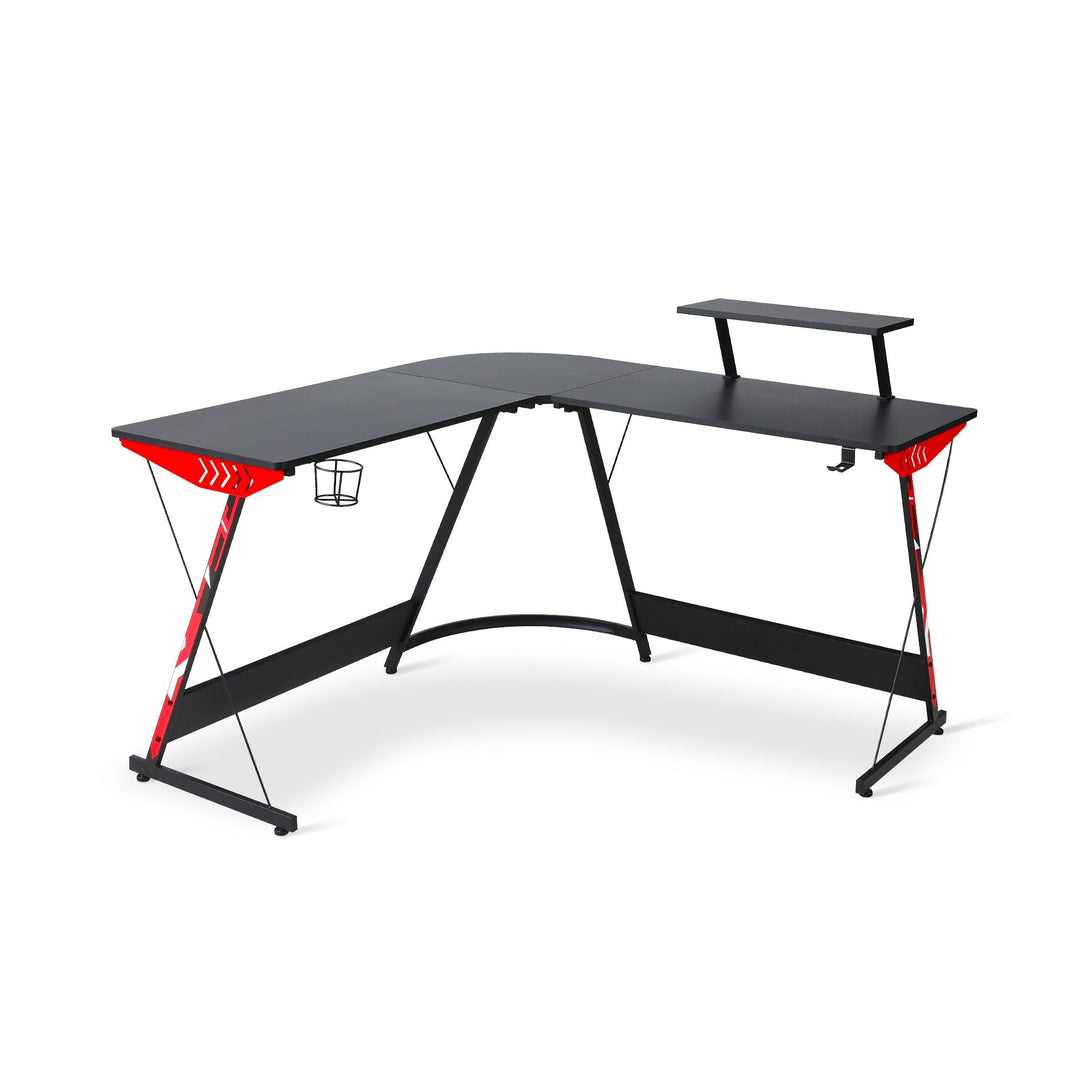 Hunter L-Shaped Gaming Desk - Black