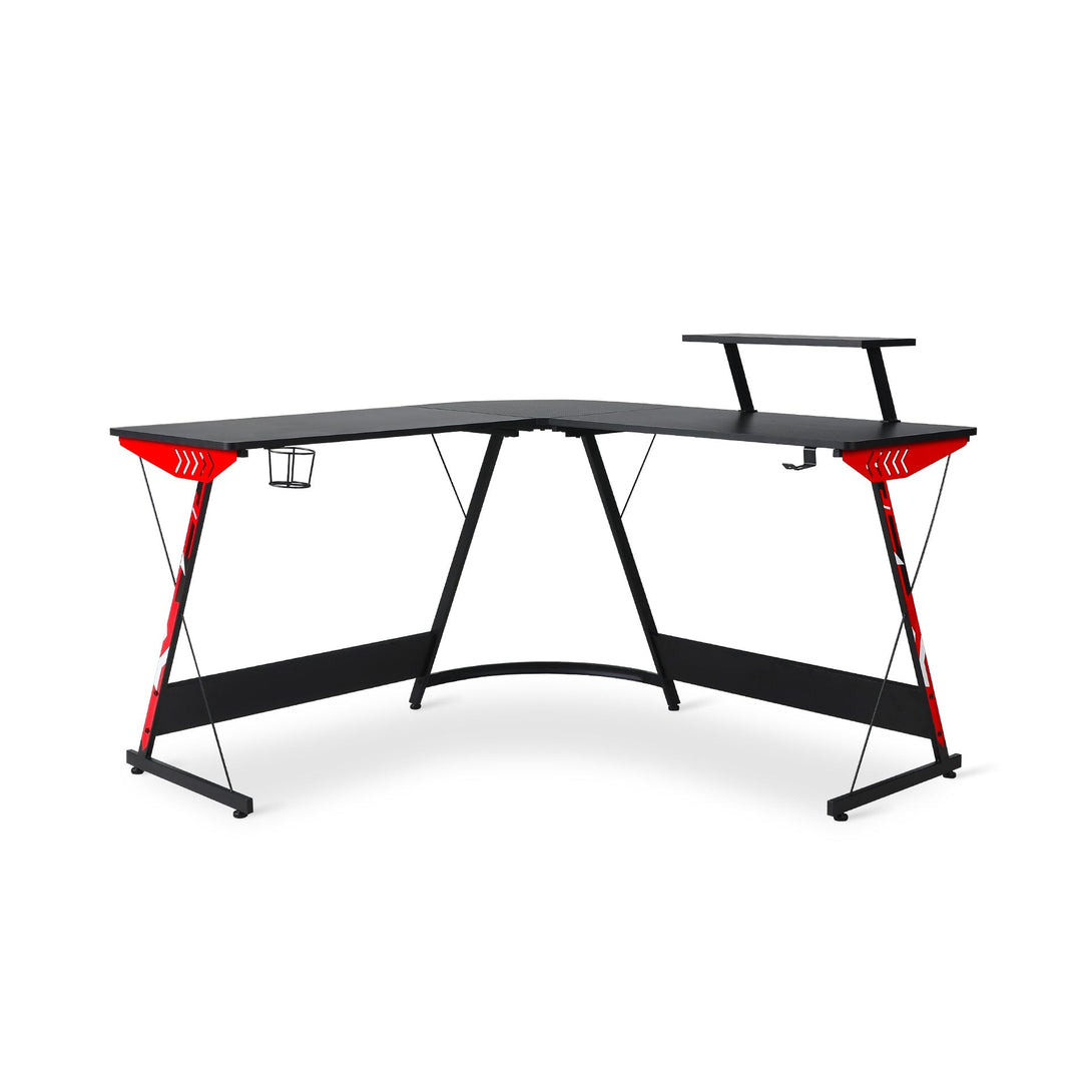 Hunter L-Shaped Gaming Desk - Black