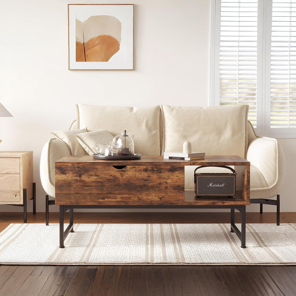 Chilwa Lift Top Coffee Table - Rustic Brown
