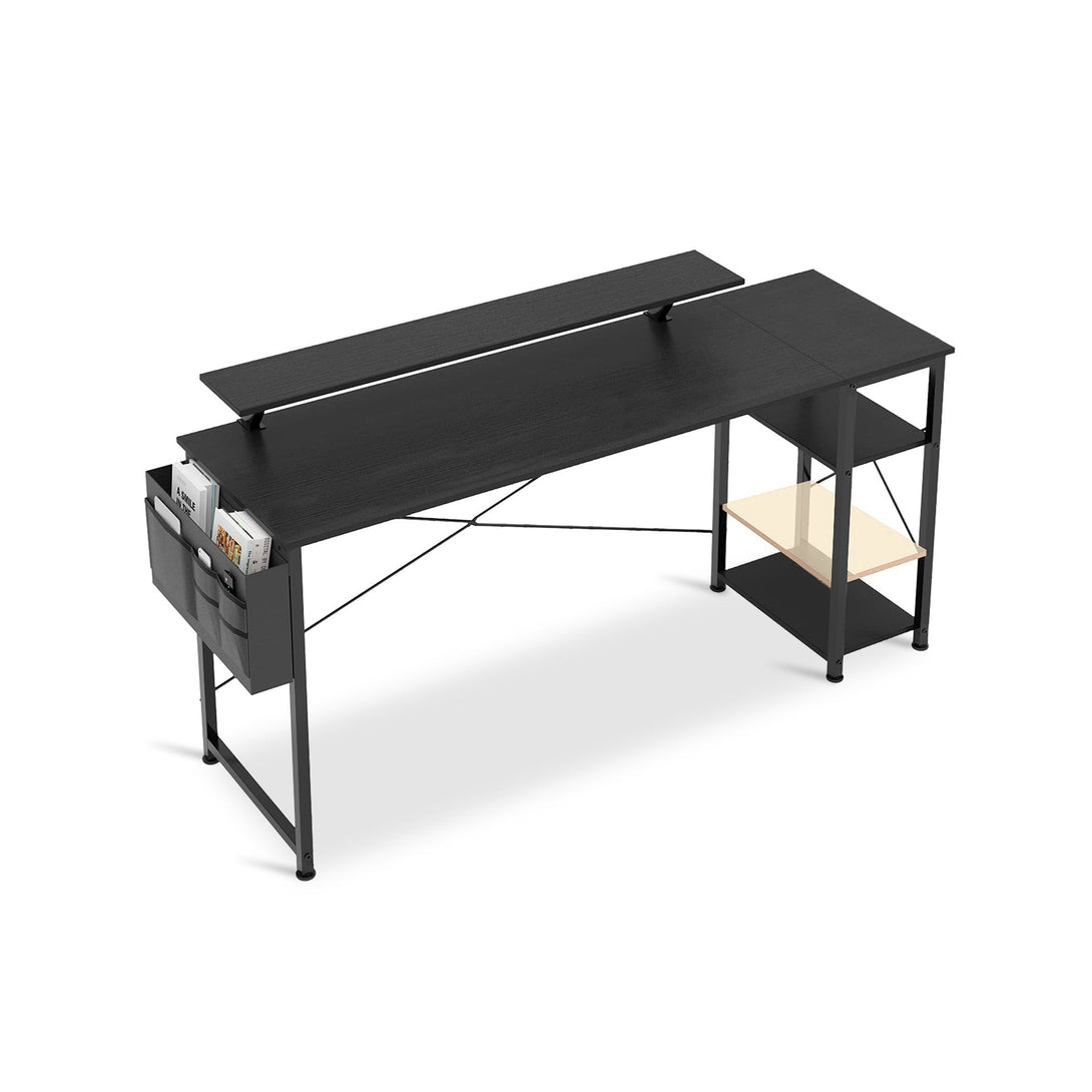 Logan 160cm Computer Desk with Storage Bag - Black