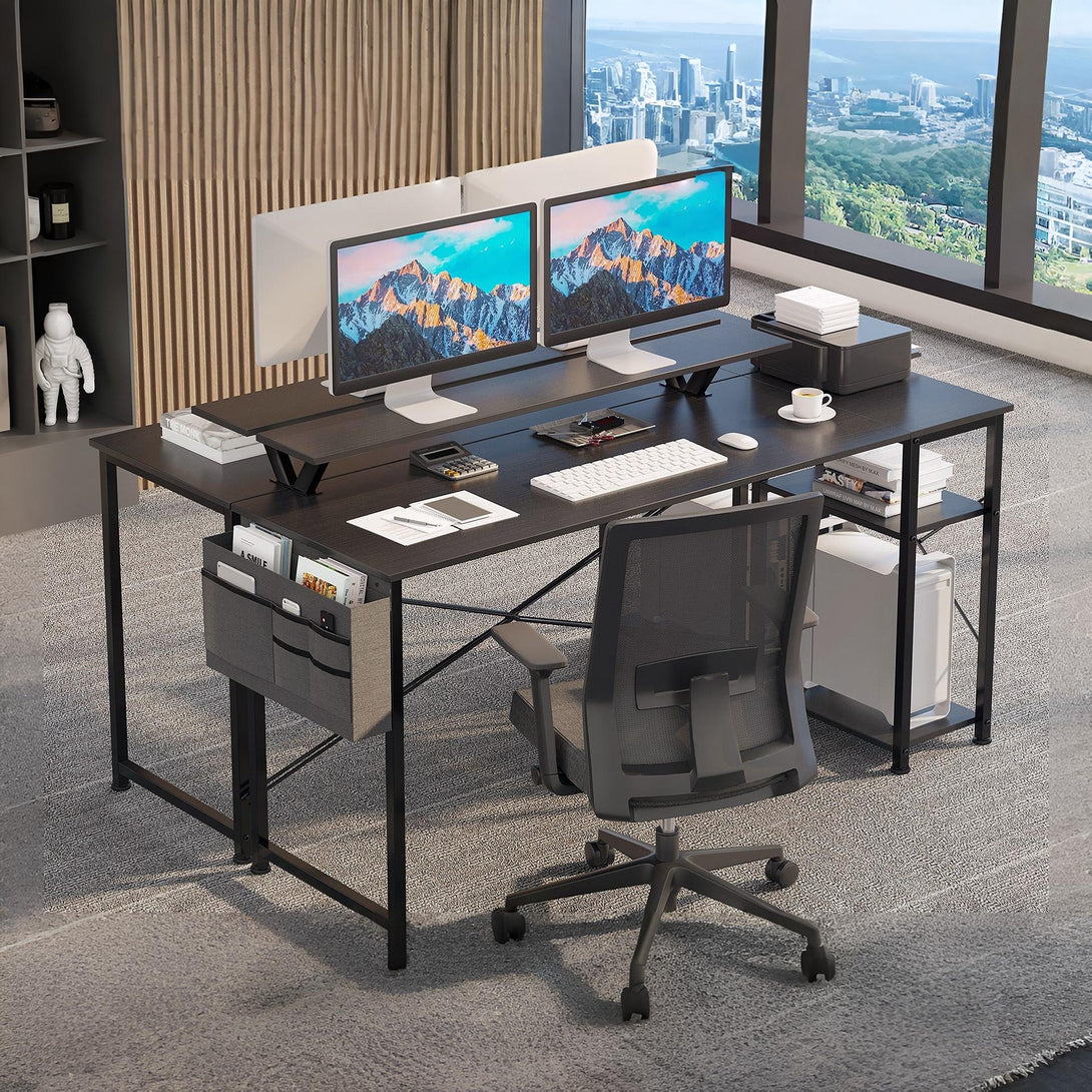 Logan 160cm Computer Desk with Storage Bag - Black