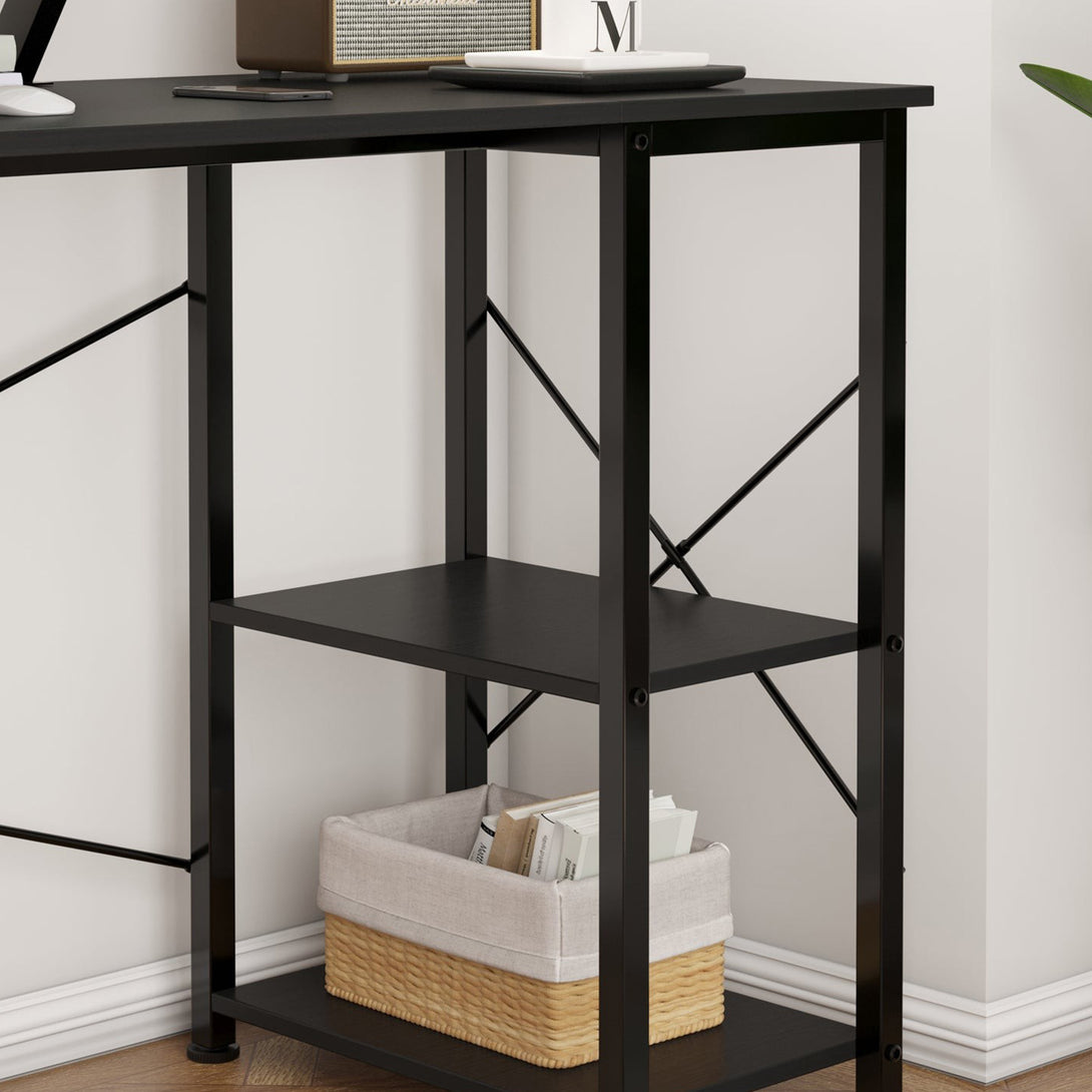 Logan 160cm Computer Desk with Storage Bag - Black