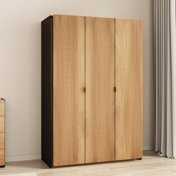 Dorian 3 Door Wardrobe - Walnut + Black