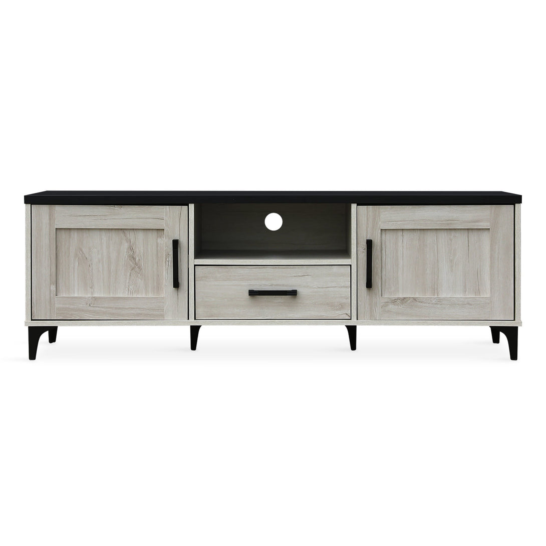 Scottie 1.5m Entertainment Unit - White Oak + Black