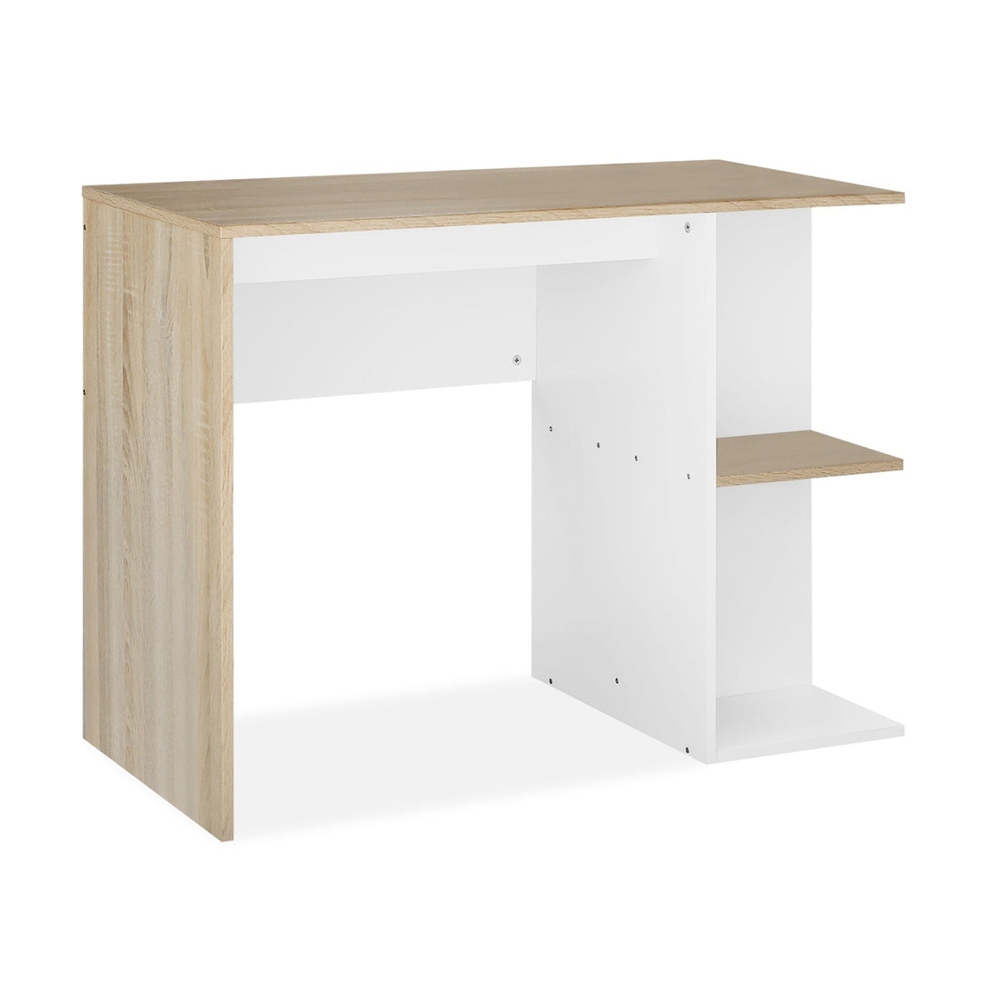 Brian 100cm Computer Desk - Oak + White