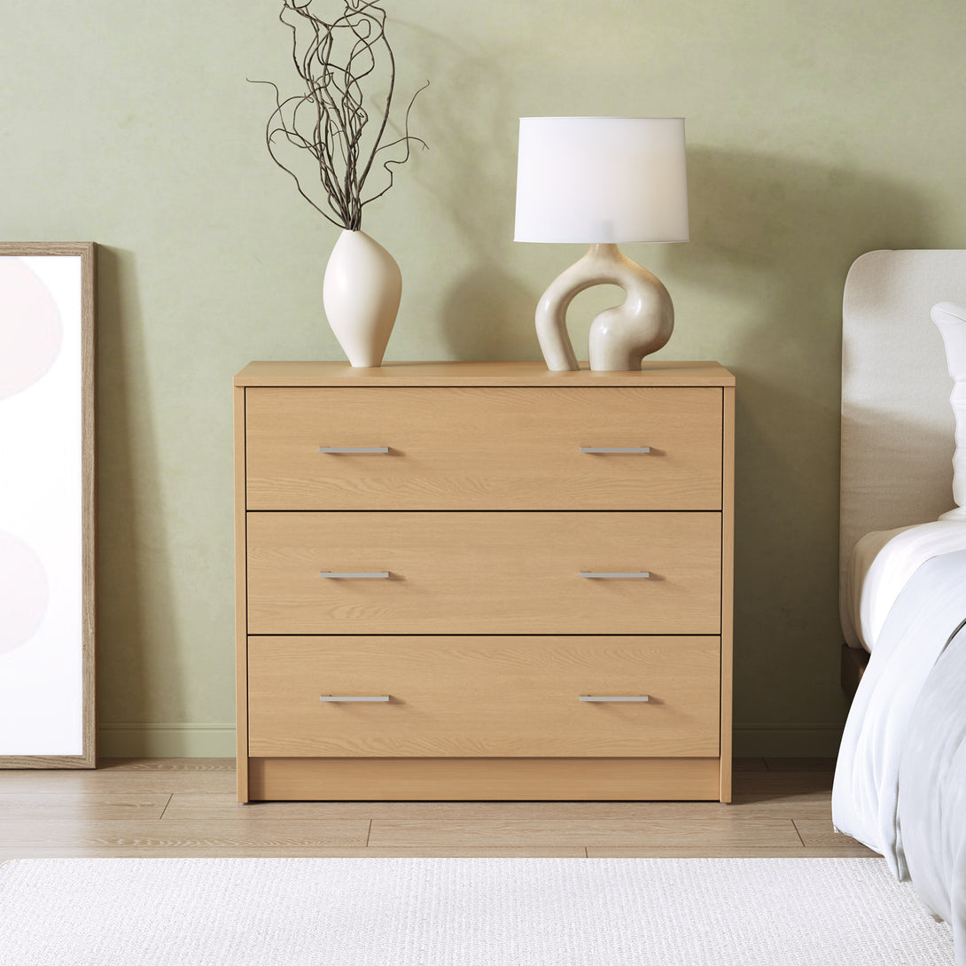 Nikola 3 Drawers Tallboy - Maple