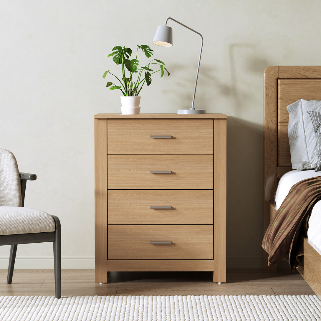 Olsen 4 Drawers Tallboy - Oak