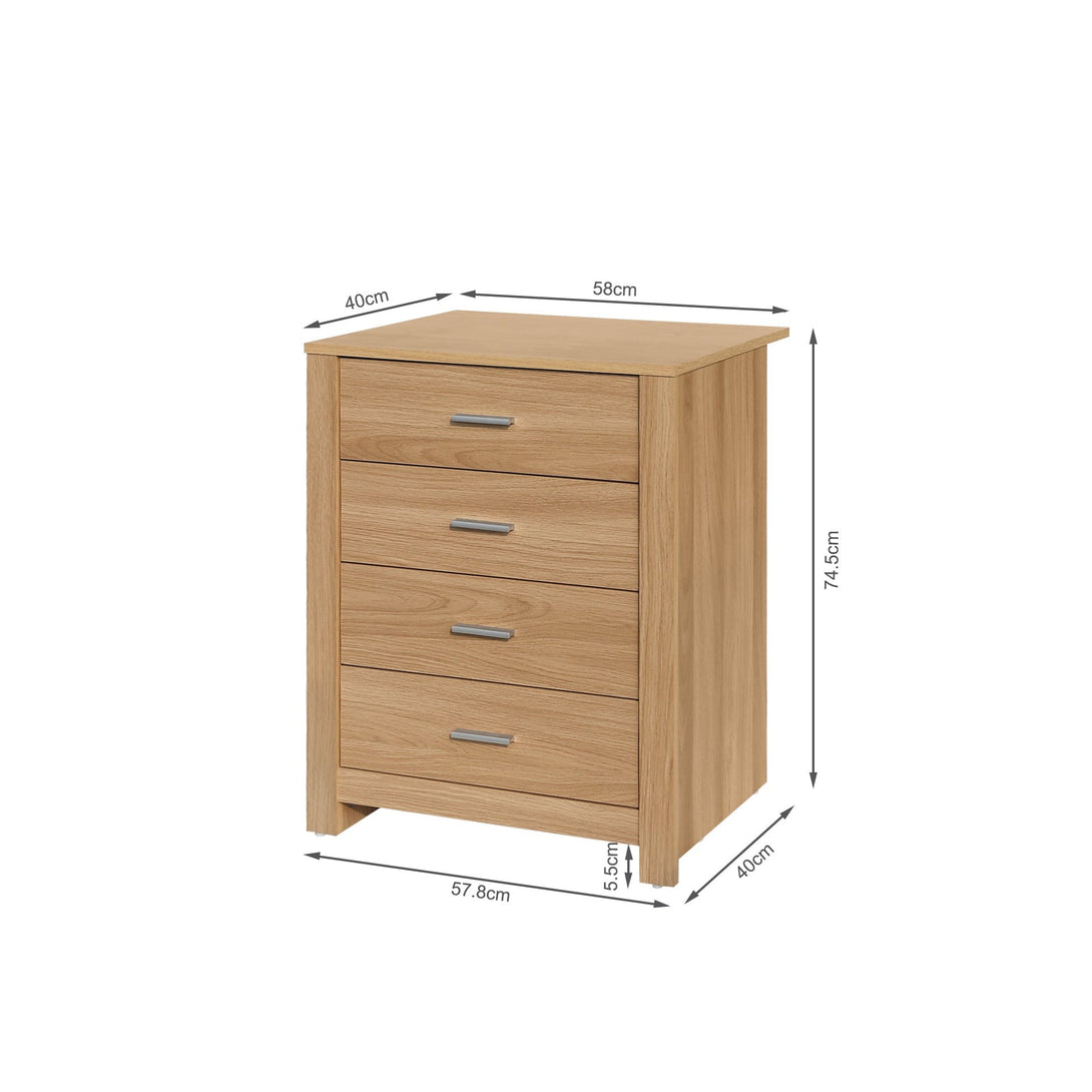 Olsen 4 Drawers Tallboy - Oak