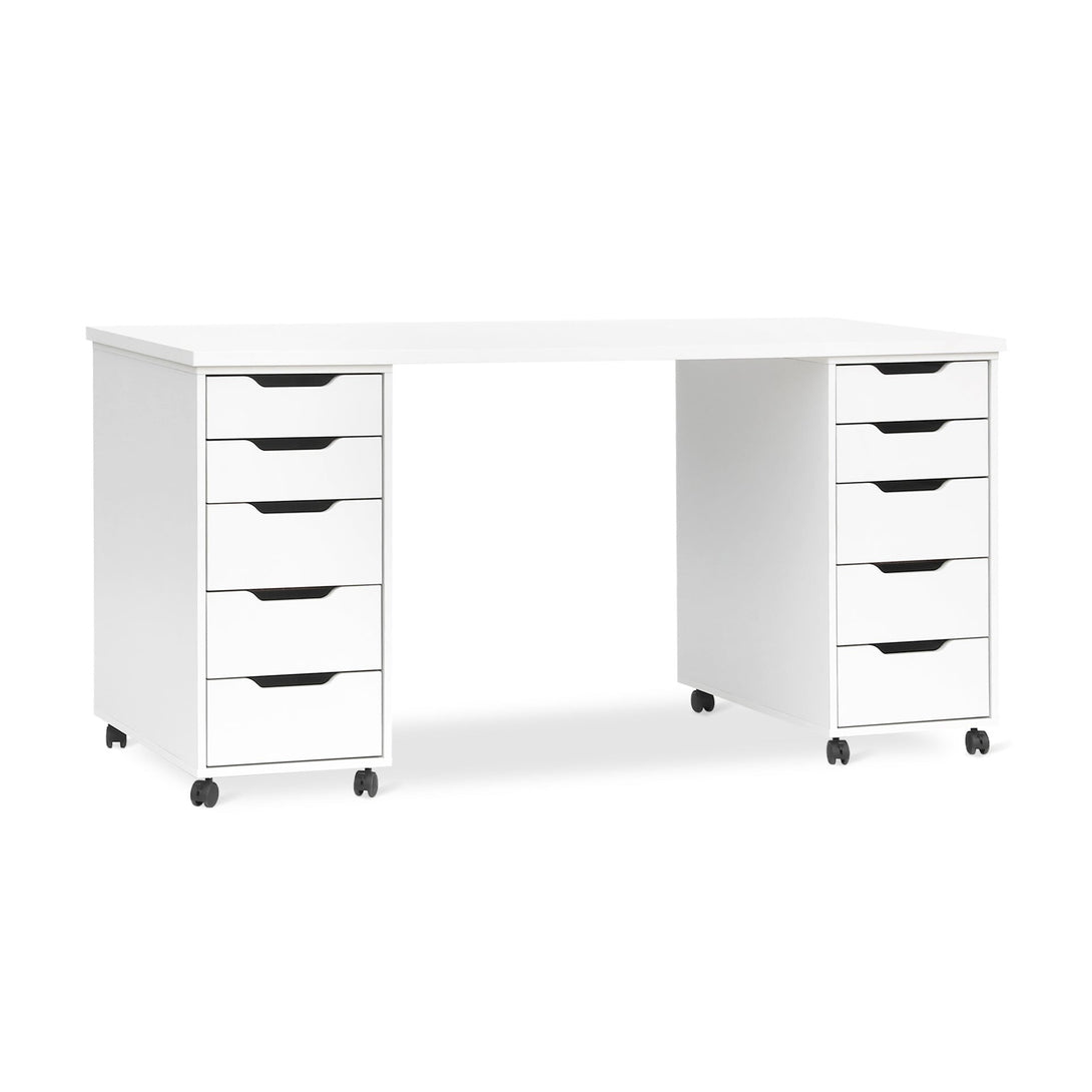 Miles 160cm Computer Desk With Drawers - White