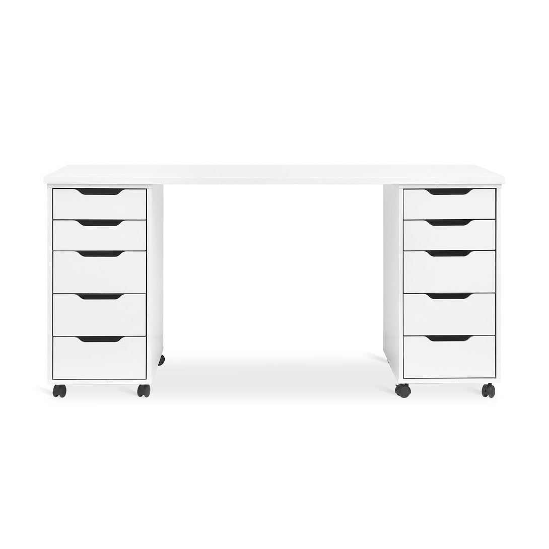 Miles 160cm Computer Desk With Drawers - White