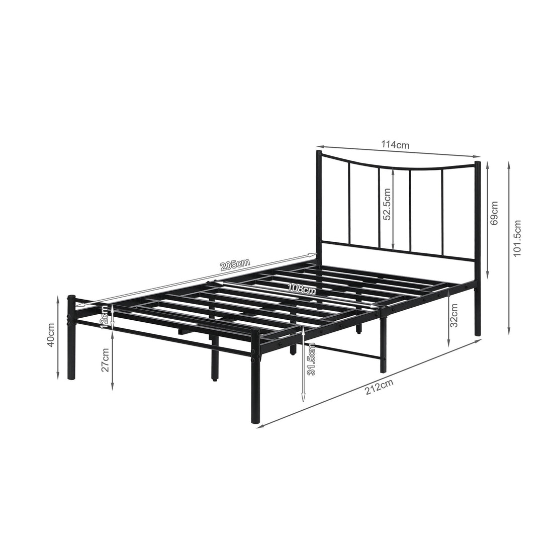 Kinsley King Single Metal Bed Frame - Black