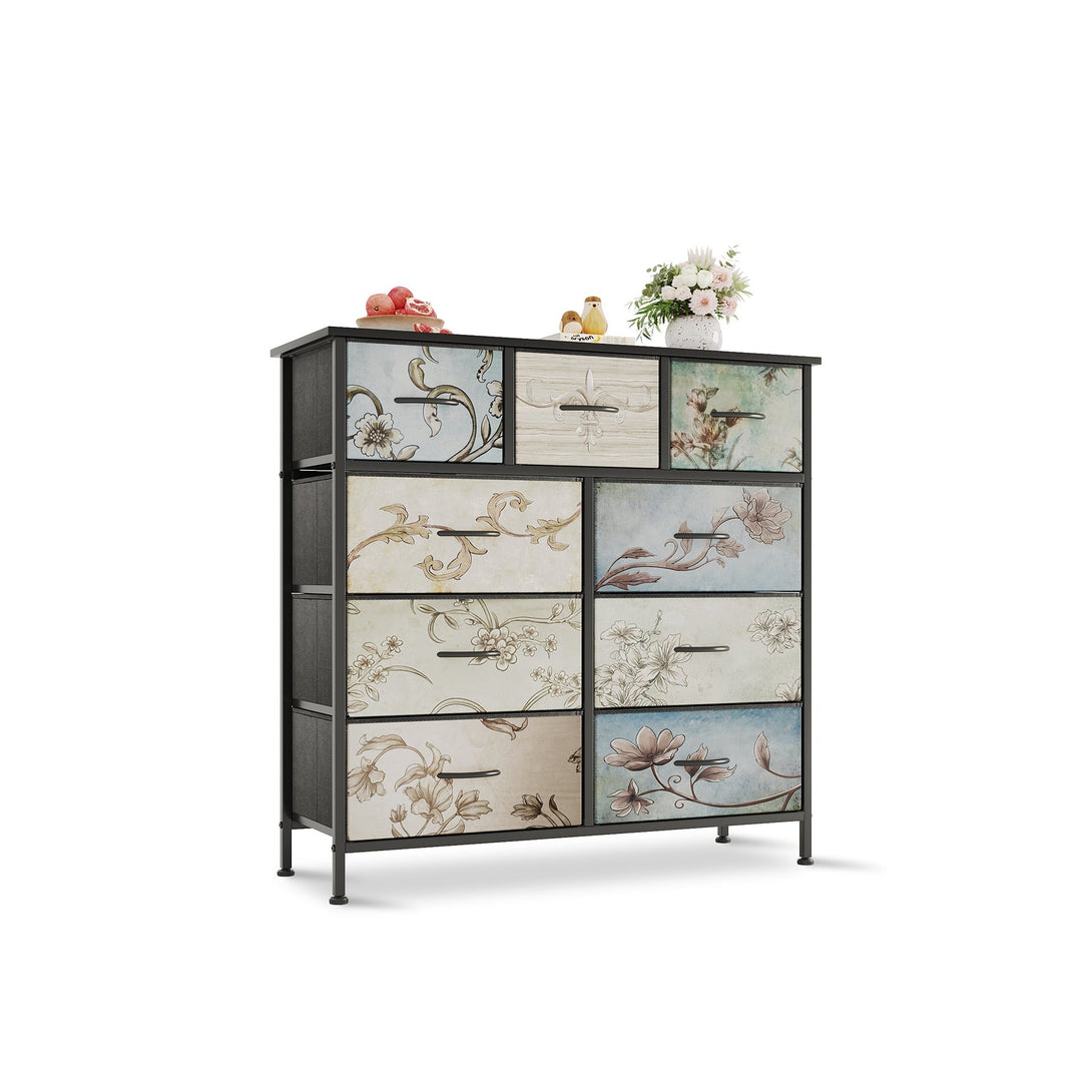 Madilyn 9 Drawers Lowboy - Black + Mix