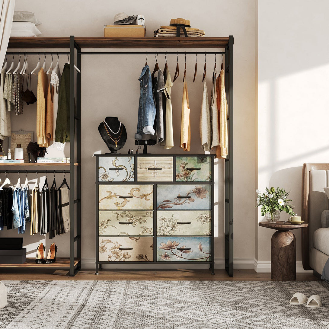 Madilyn 9 Drawers Lowboy - Black + Mix