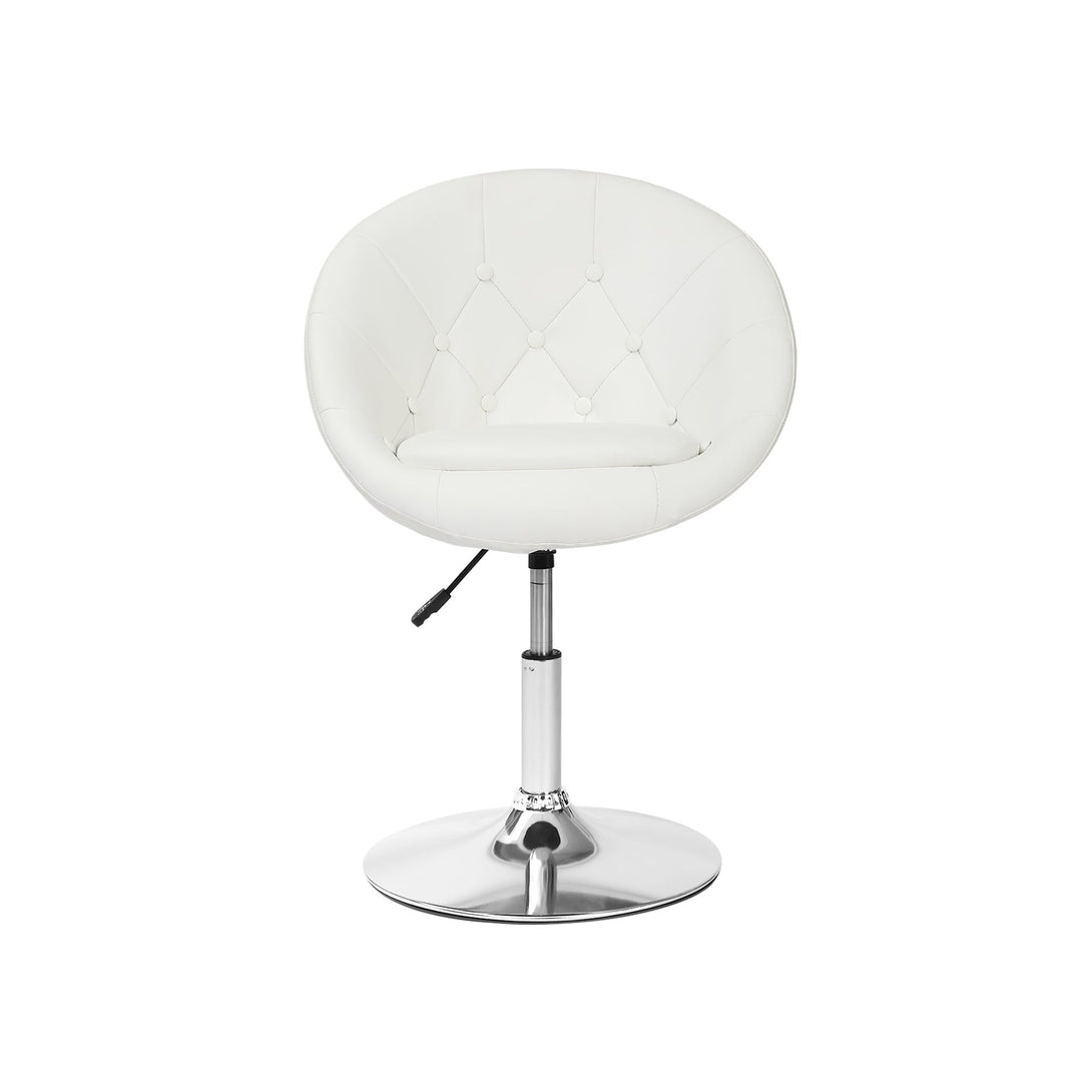Iva PU Leather Swivel Bar Stool - White