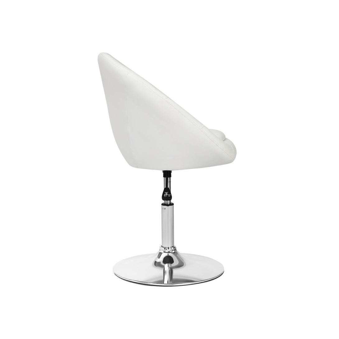 Iva PU Leather Swivel Bar Stool - White