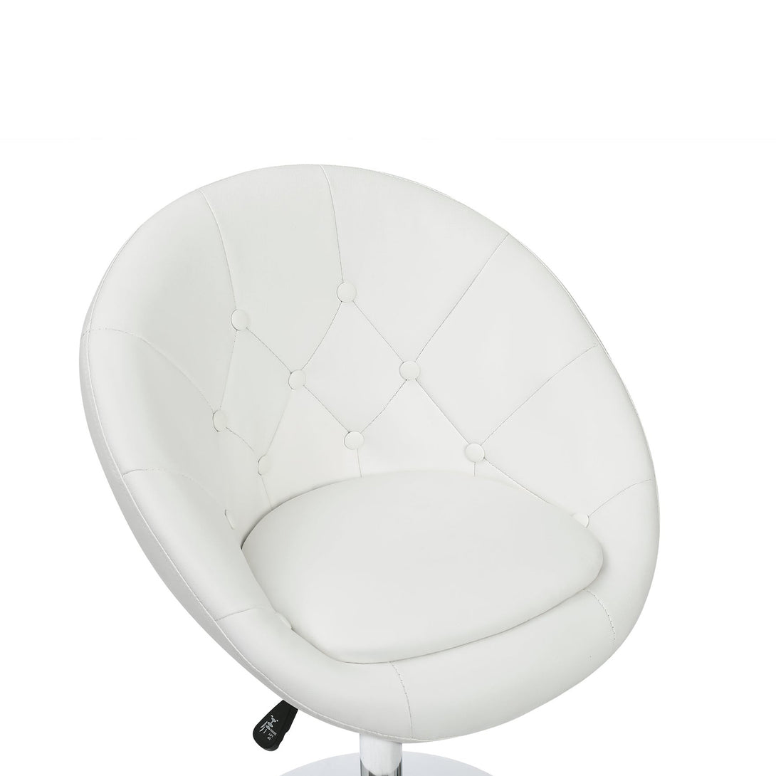 Iva PU Leather Swivel Bar Stool - White
