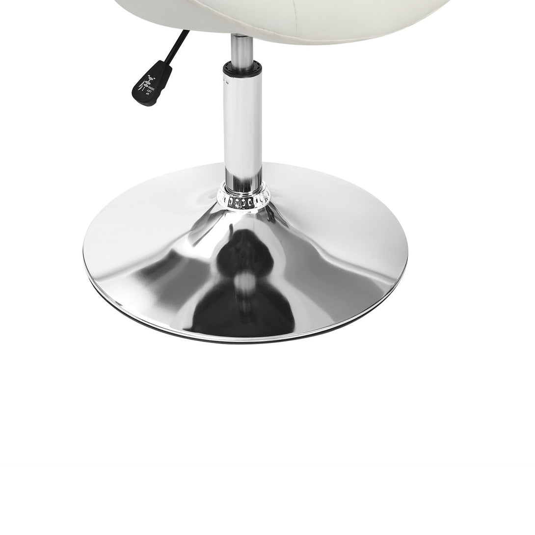 Iva PU Leather Swivel Bar Stool - White
