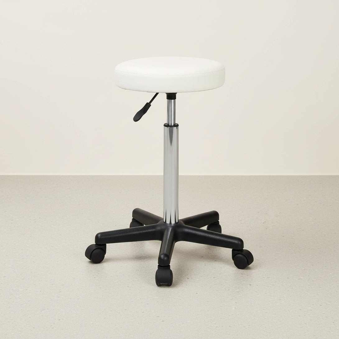 Rae Office Stool with PU Leather - White